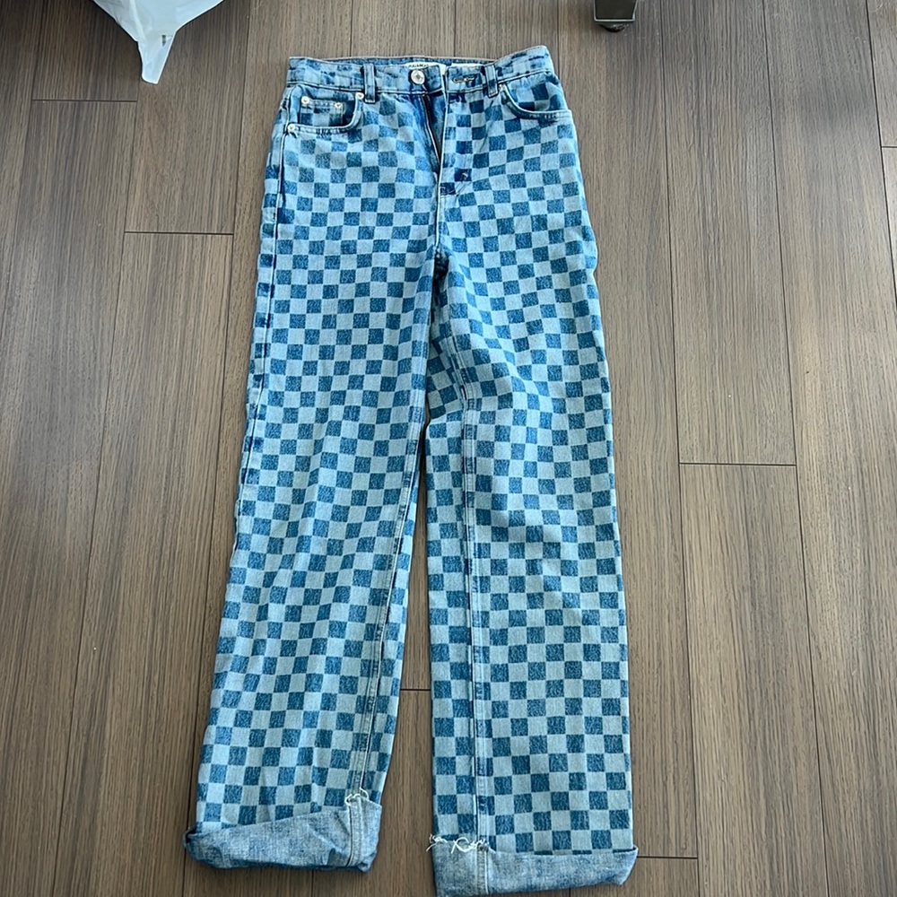 pull & bear checkered jeans